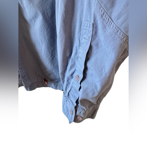 Simms Long sleeve Vented Guide Fishing Shirt Button Front Zip Pockets Blue M - Picture 7 of 16